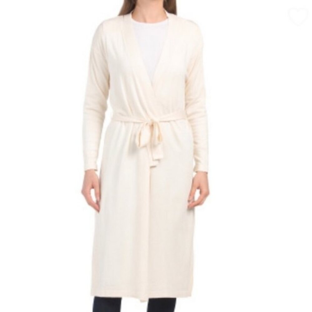 Anne Klein Long Cardigan Sweater, size S white new with tag